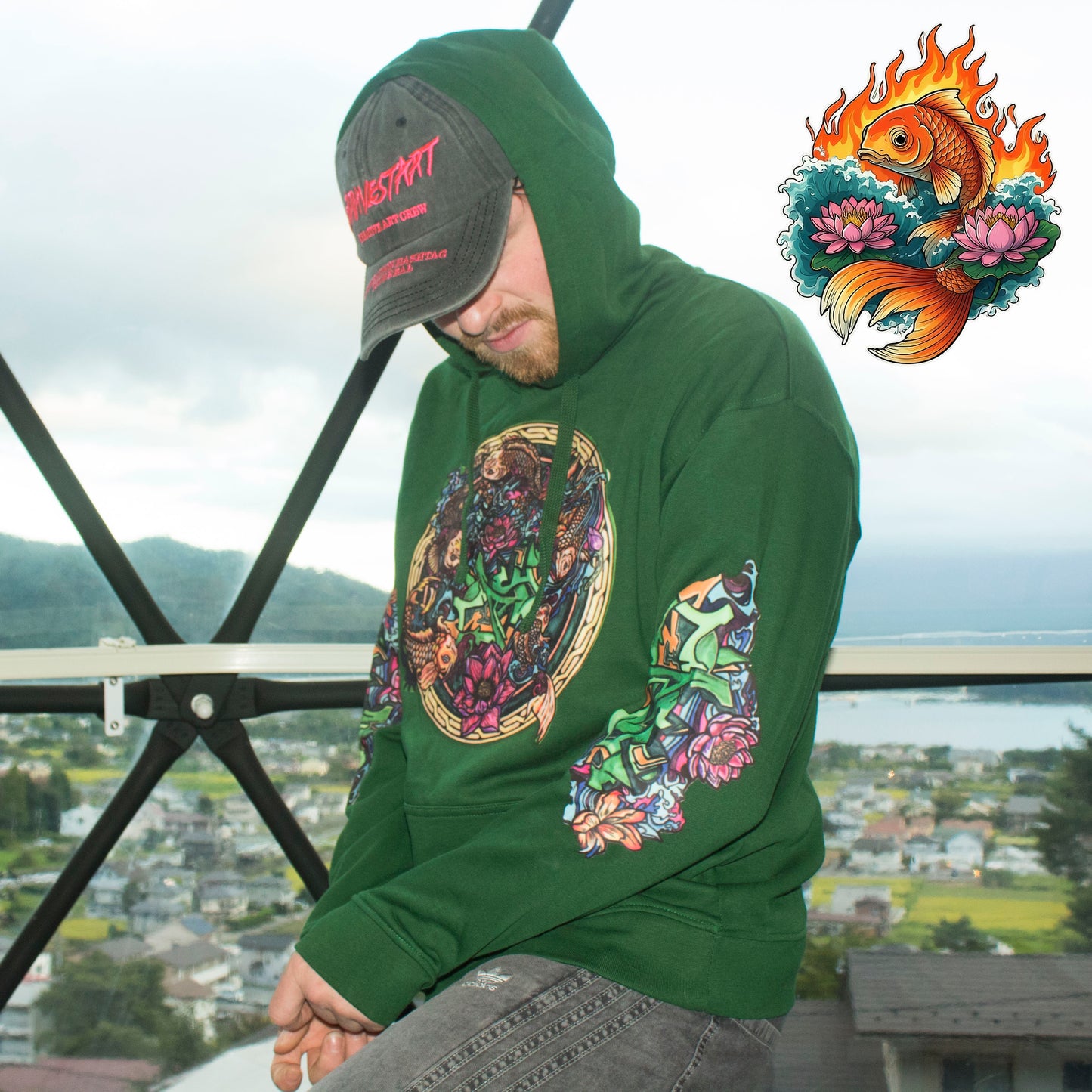 ブルー鯉魚パーカー